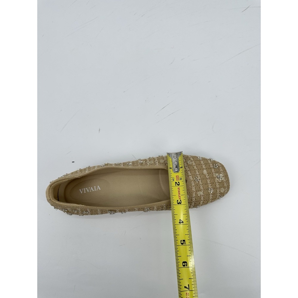 VIVAIA Margot 2.0 Square Toe V-Cut Knit Flats Beige Floral EU 39 US 8 NIB - Picture 14 of 14